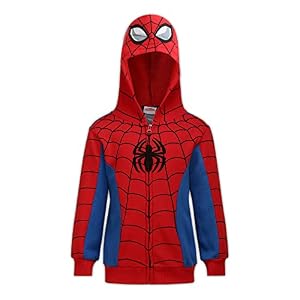 Marvel Avengers Captain America and Spider-Man Boys Zip-Up Hoodie for Toddlers and Big Kids