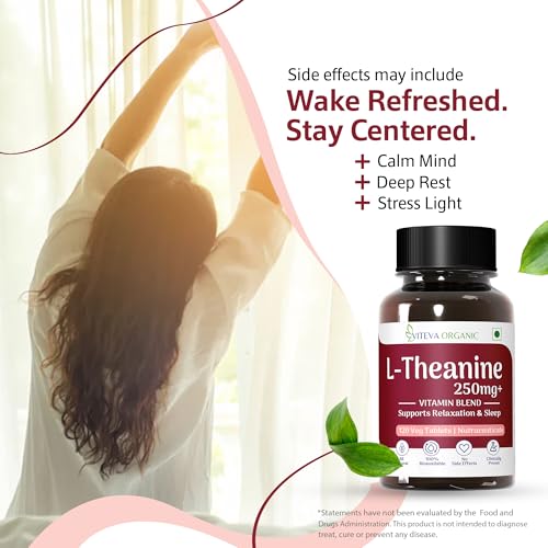 Image of L Theanine 250mg with Vitamin B Complex | 120 Veg Tablets - L Theanine Supplements for Relaxation, Mood, Focus & Energy Levels | Stress Support Formula