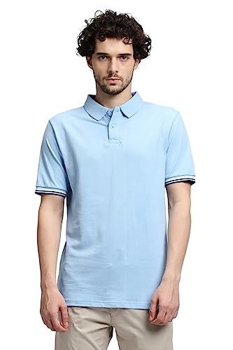 Image of Dennis Lingo - Men's Cotton Solid Slim Fit Polo Neck T-Shirt