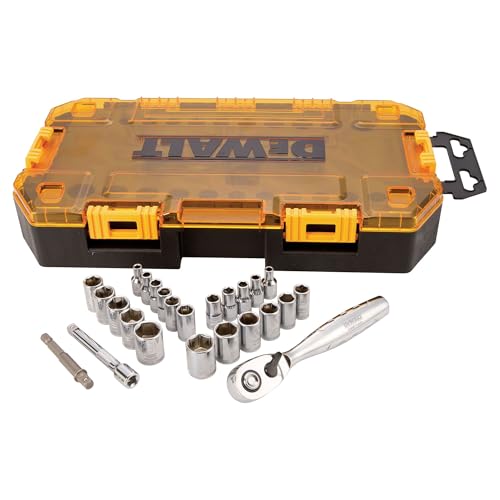 DEWALT Drive Socket Set, SAE/Metric, 1/4-Inch Drive, 25-Piece (DWMT73805)