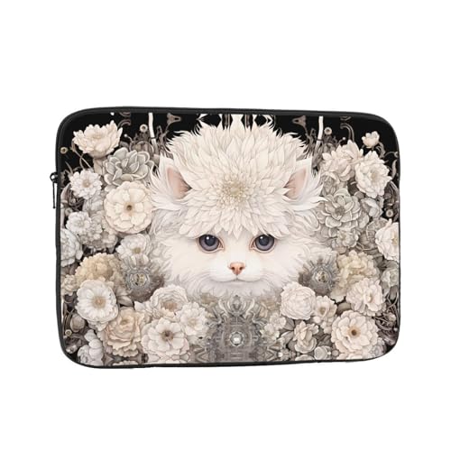 Flower Cat Laptop Sleeve Case 17 Inch Suitable For Notebook Computer Tablet Traveling Carrying Simple Case