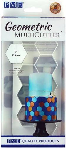 PME GMC104 Geometric MultiCutters for Cake Design - Hexagon - Small, Medium & Large Size, Set of 3, White