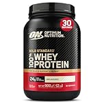 Optimum Nutrition Gold Standard 100% Whey Muscle Building and Recovery Protein Powder With Naturally Occurring Glutamine and BCAA Amino Acids, Unflavoured, 30 Servings, 900 g