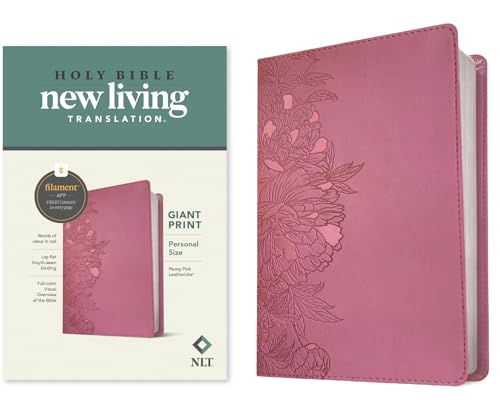 NLT Personal Size Giant Print Bible, Filament Enabled (LeatherLike, Peony