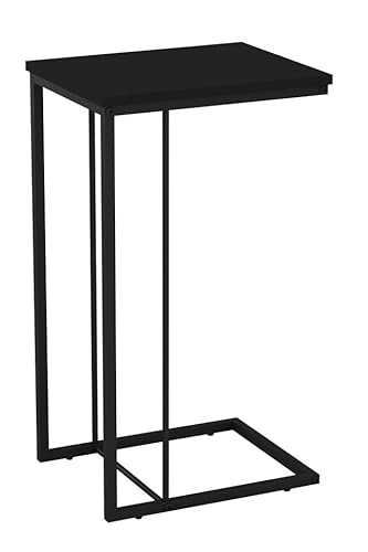 URBNLIVING C Shaped Side End Table for Coffee, Snacks, Living Room, Bedside, Under Sofa - Metal Frame with Easy-Clean MDF Top - Compact Table for Small Spaces - Ideal for Bedroom, Lounge, or Kitchen