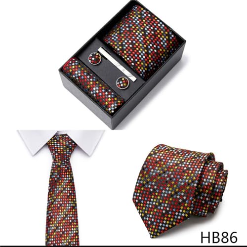 Set formal de corbata para hombre con pañuelo y gemelos miniatura 3