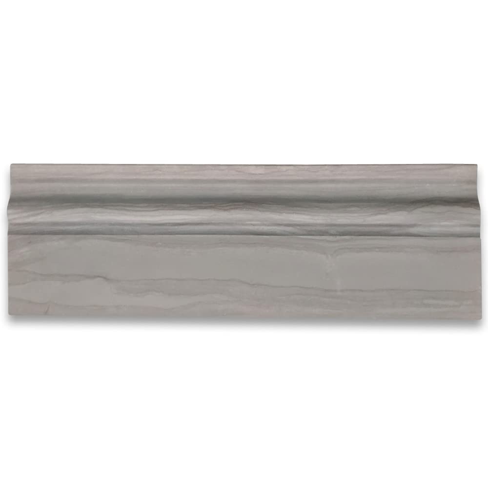 Stone Center Online Athens Grey Wood Grain Marble 4x12 Baseboard Crown  Molding Honed Kitchen Bath Wall Floor Backsplash Shower (1 Piece) - -  Amazon.com