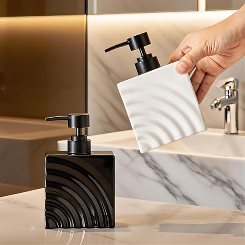 Distributeur de savon en céramique bleue chic pour hôtel et maison