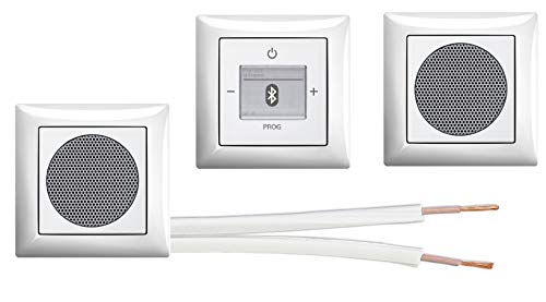 Busch Jäger Unterputz Bluetooth Radio 8217 U (8217U) alpinweiß Balance SI + 2 x Lautsprecher + Radio + Abdeckung + 3 x 1-fach Rahmen + 10 m