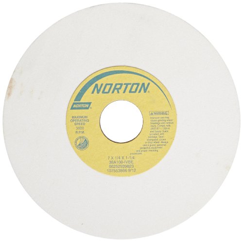 Norton 38A46-HVBE Type 01 Vitrified Straight Toolroom Grinding Wheel, Aluminum Oxide, 8