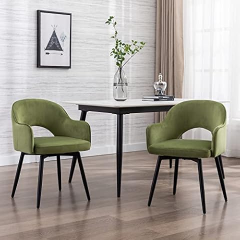 Wahson Esszimmerstühle 2er Set Samt Drehstuhl Modern Küchenstühle Drehbar Polsterstuhl Cover