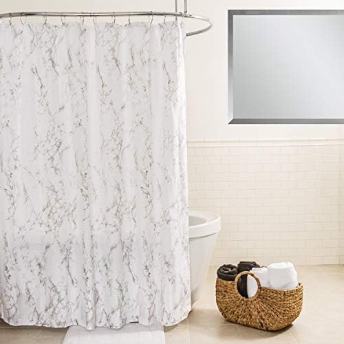 Splash Home Marble Fabric Shower Curtain for Bathroom, 70" x 72", Grey