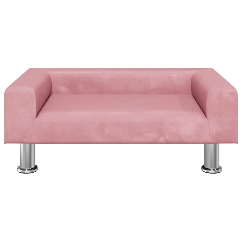 Legowisko dla psa, różowe, aksamitne, 70 x 45 x 26,5 cm, z materacem ortopedycznym i antypoślizgowym pokrowcem, przytulna sofa dla psa jako miejsce do spania i miejsce do leżenia dla
