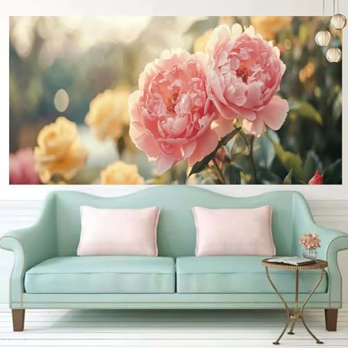 Broderie Diamant Kit Complet Pivoines T695 grand format pour renouveler votre décoration