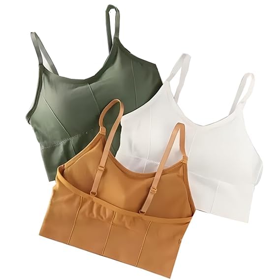 Image of Acnos 7 Colors Women's Wirefree Non Padded Super Combed Cotton Elastane Stretch Medium Coverage Everyday Bra with Concealed Shaper Panel and Adjustable
