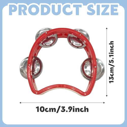 Hyuetrsa 30 Pack Tambourine with 4 Bells Handheld Tambourines，Plastic Tamborines Musical Instrumen ，Mini Percussion Tambourines for Noise Makers and All Groups for Holiday Party Education （5Colors） - Thumbnail 2