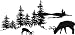 Outdoor Tree Scene Picture Art With Deer Buck Graphic Designs – Living Room – Peel & Stick Sticker - Vinyl Wall Decal - Size : 8 Inches X 16 Inches - 22 Colors Available