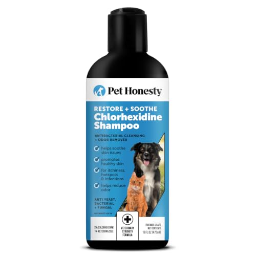 Pet Honesty Chlorhexidine Cat & Dog Seasonal Itch Relief Shampoo, for Allergies, Itching, Skin and...