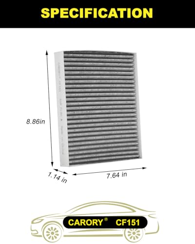 Image of CARORY Cabin Air Filter w /Activated Carbon for Hyundai Sonata Gas (2015-2019) for Non-Hybrid Engines, Kia Cadenza (2017-2020), OE# 97133-C2000, C2H79-AP000, 97133-C1000, CF12151, CF151