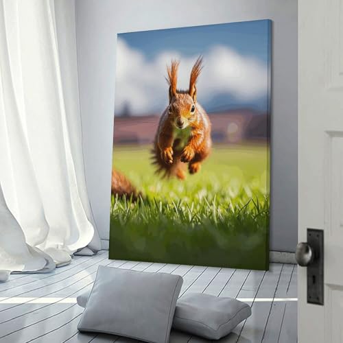 Toile murale écureuil marron de campagne pour décoration de chambre - 3