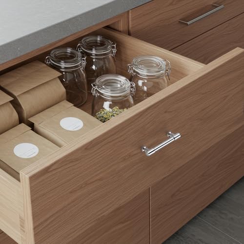 Image of Ravinte 5 Pack 3 Inch Hole Center Solid Kitchen Cabinet Handles Polished Chrome Dresser Pulls Cabinet Drawer Pulls for Kitchen Cupboard Hardware