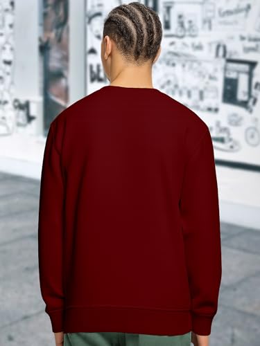 Image of Amazon Brand - Anarva Men's Cotton Sweatshirt | Regular Fit Winter Pullover for Men | Casual Crew Neck Full Sleeve Sweatshirt for Everyday & Outdoor Wear