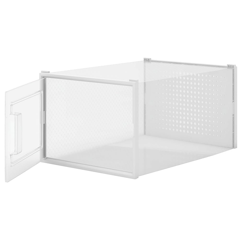 BAKAJI 12 cajas apilables para zapatos de plástico con copechi, montaje fácil, ahorran espacio transparentes, cajas organizadoras de almacenamiento, (juego de 12 unidades, 35 x 25 x 19 cm)