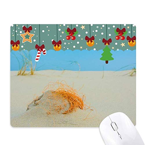 Tapis de souris ocean sand beach avec ligne orange pour bureau zen