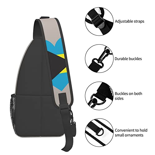 Mochila bandolera unisex negra compacta y resistente miniatura 6