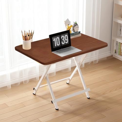 Hbluefat Folding Tables, 31.5in Rectangle Portable Wooden Dining Snack Sofa Side Table, Coffee End Table for Home Office, Picnic, Small Spaces, Indoor/Outdoor (Walnut)