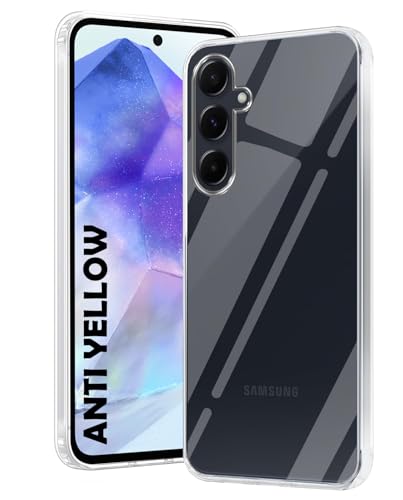 Image of DIZORO Compatible with Samsung Galaxy A35 5G Back Cover Case Clear,[ Anti Yellow ][Military Grade Protection] Hard PC Back Cover Transparent