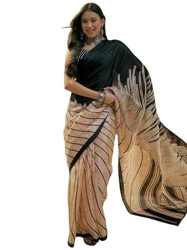Image of SIRIL Women's Cotton Printed Saree With Unstitched Blouse Piece
