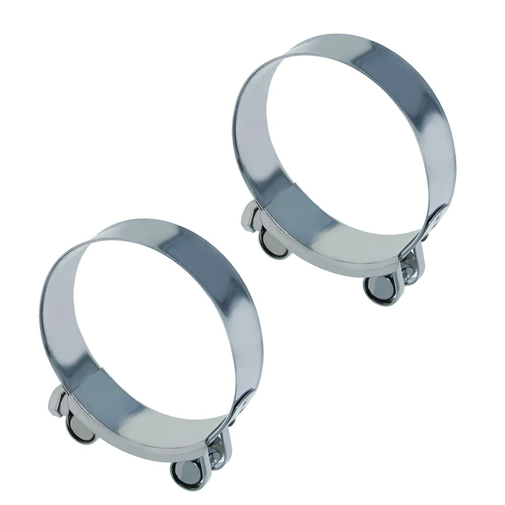 Juvielich T-Bolt Hose Clamp,Clamp Range 60-63mm,for Fuel Pump Filter Hose Plumbing Silver 2pcs