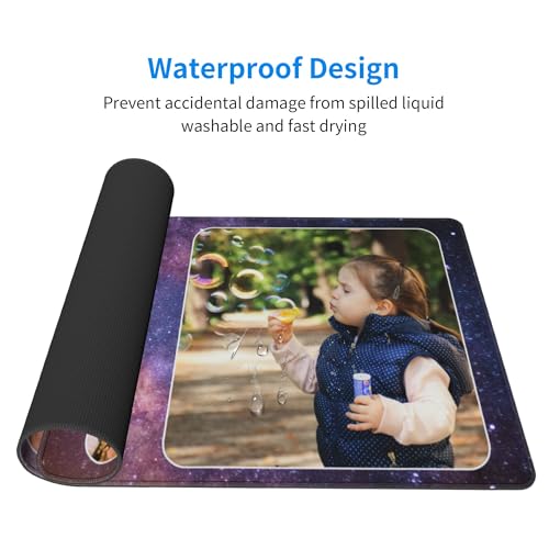 Image of Custom Large Desk Mat with Photo Text Personalized Picture Logo Non-Slip Game Computer Mouse Pad Customized Office Supplies (2 Photos)
