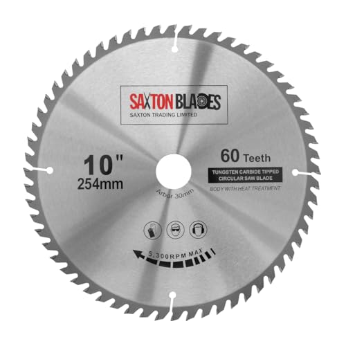Lame de scie circulaire pour le bois 254 mm x 30 mm 60T Saxton