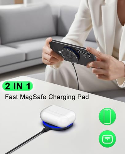 Image of Wireless Charger 2Pack 6FT 15W Samsung Magnetic Wireless Charger Fast Charging Pad for Samsung Galaxy S26 S25 Ultra /S24 FE /S23 Ultra /S22 /S21 /Z Google Pixel 9 8a 7a 8 7 Pro | Strong Magnet Technology
