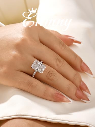 Effinny 7.0 Carat Radiant Cut Engagement Ring,Promise Ring for Women in 925 Sterling Silver(Size:7) - Image 5