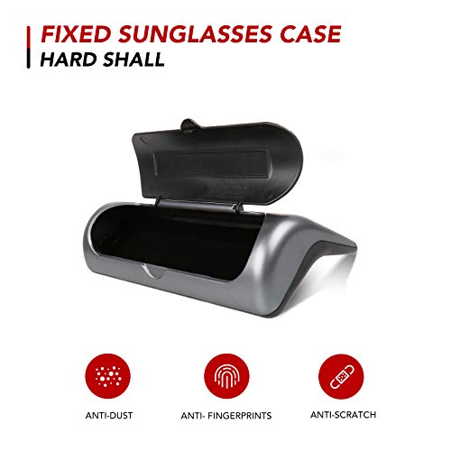 BASENOR Tesla Model 3 Model Y Sunglasses Holder Hidden Eyeglass Cases Storage Box Silver