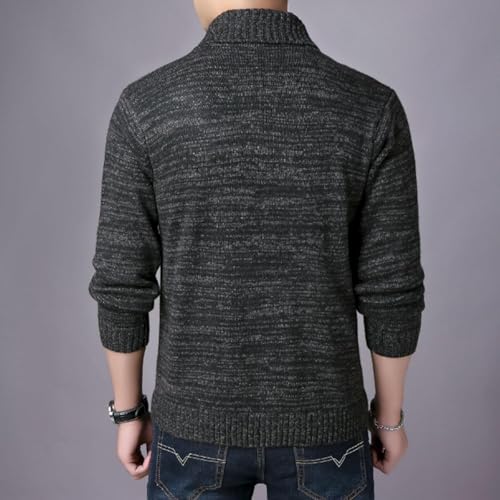 Men's Lapel Double-Breasted Knitted Cardigan Blazer, Mens Shawl Collar Cardigan Sweater Cable Knit Sweater Men4