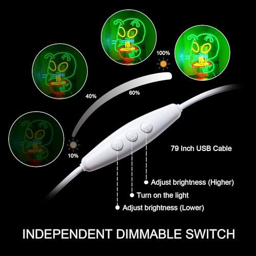 Image of Cute Ramen Alien Neon Sign Colorful Led Lights Green Neon Signs for Wall Decor USB Light Up Sign Neon Signs for Restaurant Dinning Room Japanese Noodle Shop