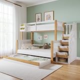 【Espace de rangement bien pensé】 : le côté supérieur du lit superposé est équipé d'une étagère de rangement mobile dans laquelle on peut ranger la lecture du soir, les masques pour les yeux, les jouets, etc.