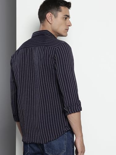 Image of The Indian Garage Co Men's Slim Fit Casual Striped Shirt