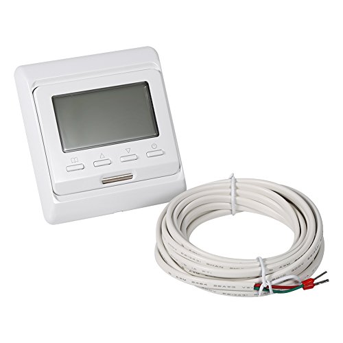 Preisvergleich Produktbild Digital Programmierbarer elektronischer Wochenregulator Temperaturregler Thermostat LCD Fußbodenheizung AC 230V weiß