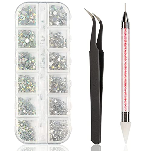 La Mejor Recopilación de Cristal Tornasol los 10 mejores. 46 Pedrería para Uñas Decoracion de Uñas Manicura de Diamantes de Imitación AB Diamantes de Imitación para Arte de Uñas Gemas de Uñas Suministros para Decoración de Uñas Kit...