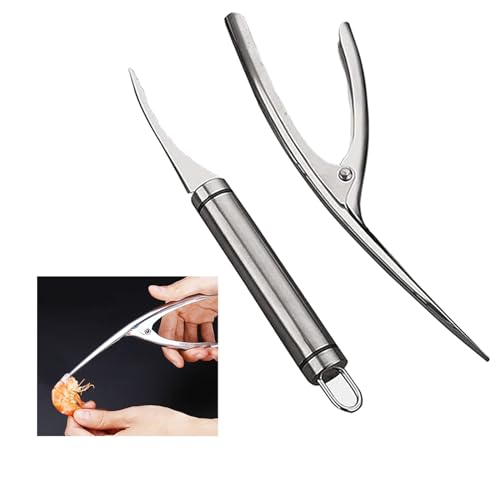 Éplucheur De Crevettes, Shrimp Peeling,2 Outils D'épluchage De Crevettes, Outil D'épluchage De Crevettes, Passe Au Lave-vaisselle, Facile à Nettoyer (argent)