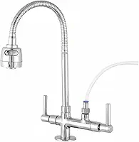 Link metais, Torneira Gourmet Flexivel Com Tubo Inox e Saida Para Filtro e Purificador De Agua, Torneira De Bancada De Cozinha