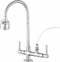Link metais, Torneira Gourmet Flexivel Com Tubo Inox e Saida Para Filtro e Purificador De Agua, Torneira De Bancada De Cozinha