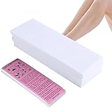 Vliesstoff Wachs Streifen,Vliesstreifen für Warmwachs und Zuckerpaste,Vliesstoff Wachs Streifen Gesicht und Körper Haar Entfernung Wachs Streifen Epilieren Wachsstreifen Papier, Weiß