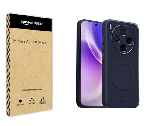 Image of amazon basics Back Cover for Motorola G67 Power 5G Soft Matte Silicone Mag-Safe Design (Mag-Safe Not Support) Camera Protection | Slim Fit Bumper Cover (Blue)