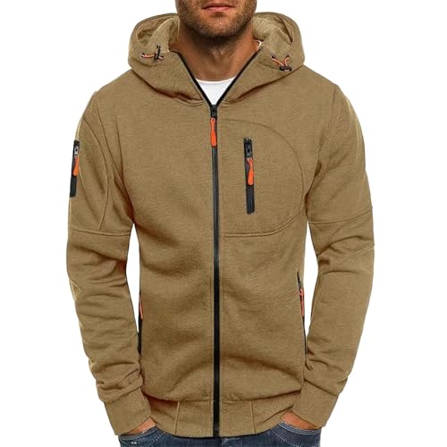 Hoodies for Men Casual Zip up Lightweight Hoodie Big and Tall Sweatshirt Jackets Fall Tops with Zip Pockets